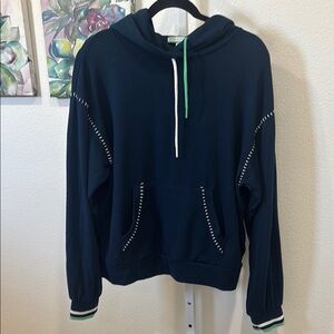 P.J. Salvage “Seas The Day” Navy Blue Hoodie with White Stitching